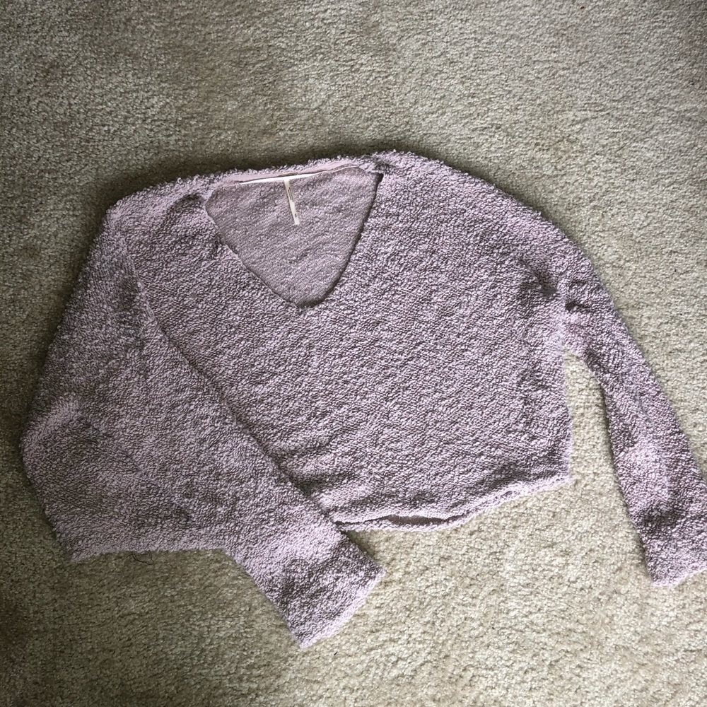 Free People cropped popcorn knit sweater